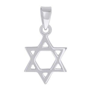 925 Sterling Silver Unisex Star Of David Symbol Religious Charm Pendant